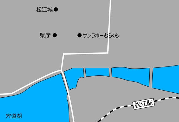 JR松江駅から会場までの地図です